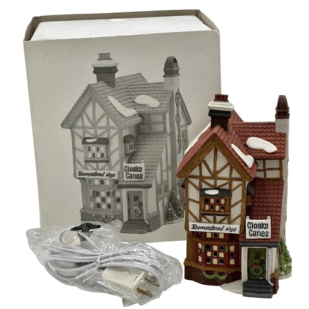 Vtg Dept 56 Dickens Village Bumpstead Nye Cloaks &‎ Canes Retired Christmas Core